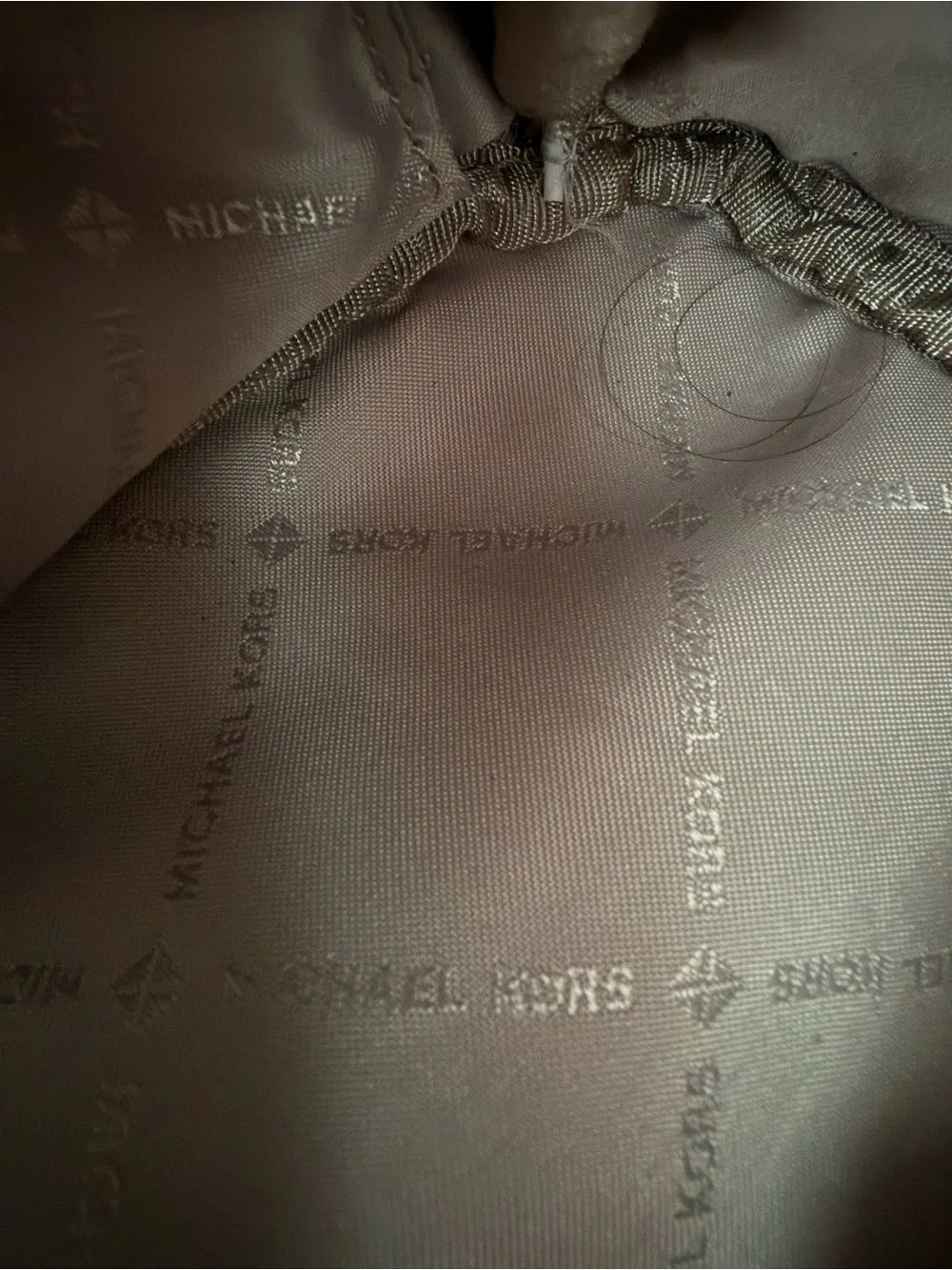 Michael Kors Signature Logo Backpack Navy Blue Coated Canvas